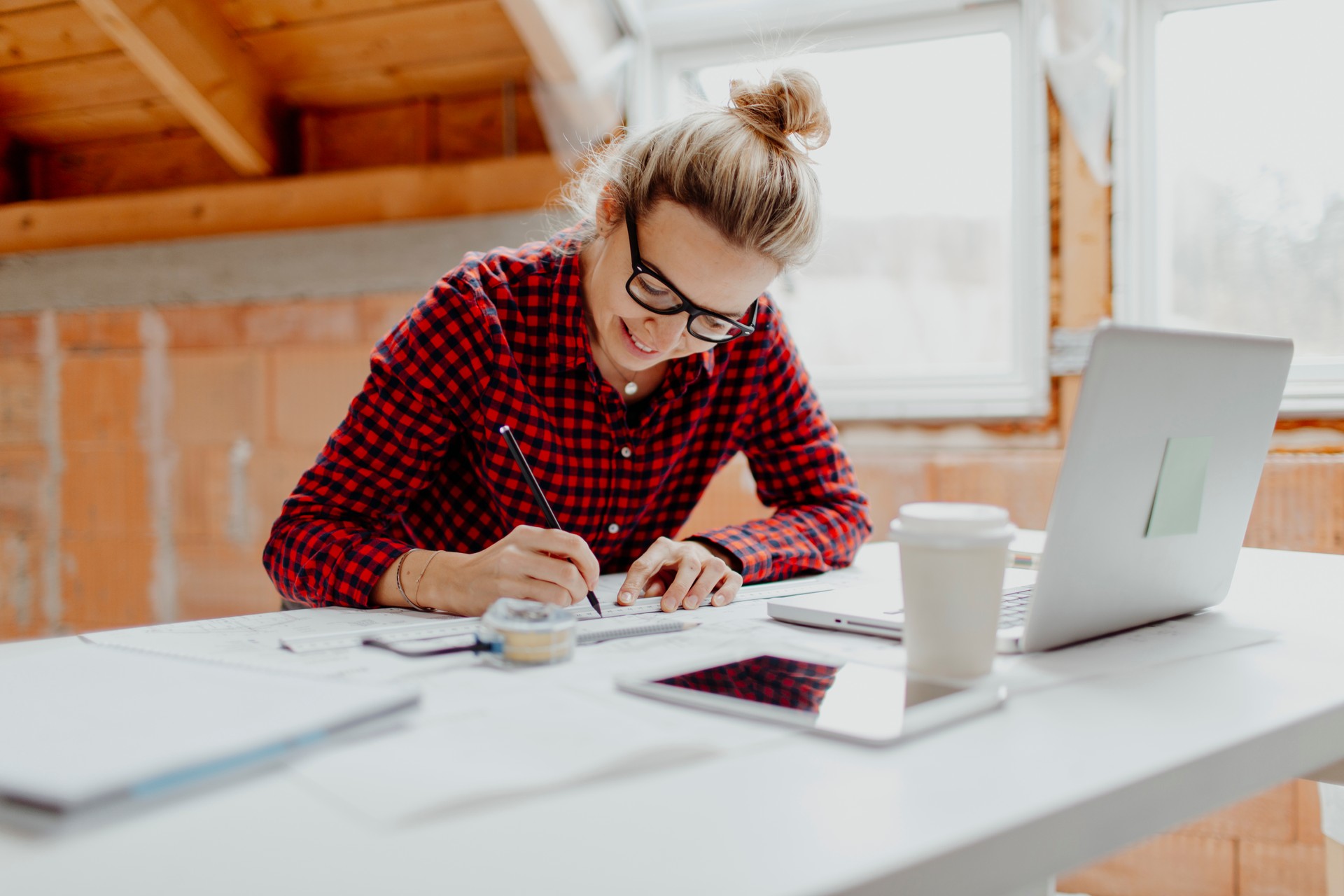 Woman Working At Desk